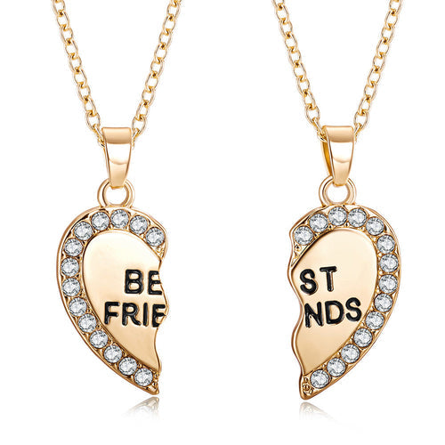 BondedHearts��Custom Couple Necklaces (Split Heart Set)