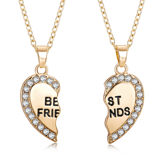 BondedHeartsâ„?â€?Custom Couple Necklaces (Split Heart Set)